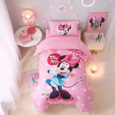 Disney Minnie mouse детские наборы постельных принадлежностей мягкая хлопковая кроватка