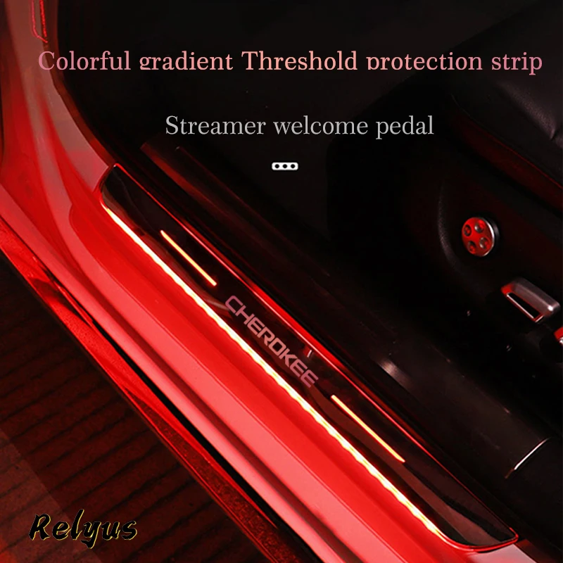 

Customized Car LED Welcome Pedal Car Scuff Plate Pedal Door Sill Pathway Light For Jeep Cherokee WK WK2 WJ WG Auto Accessories