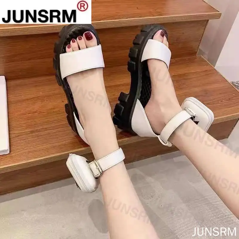

Fashion Women Sandals New Pocket Outdoor Solid Color Buckle Ladies Platform Sandals Comfortable Hollow Out Female Flat Sandals