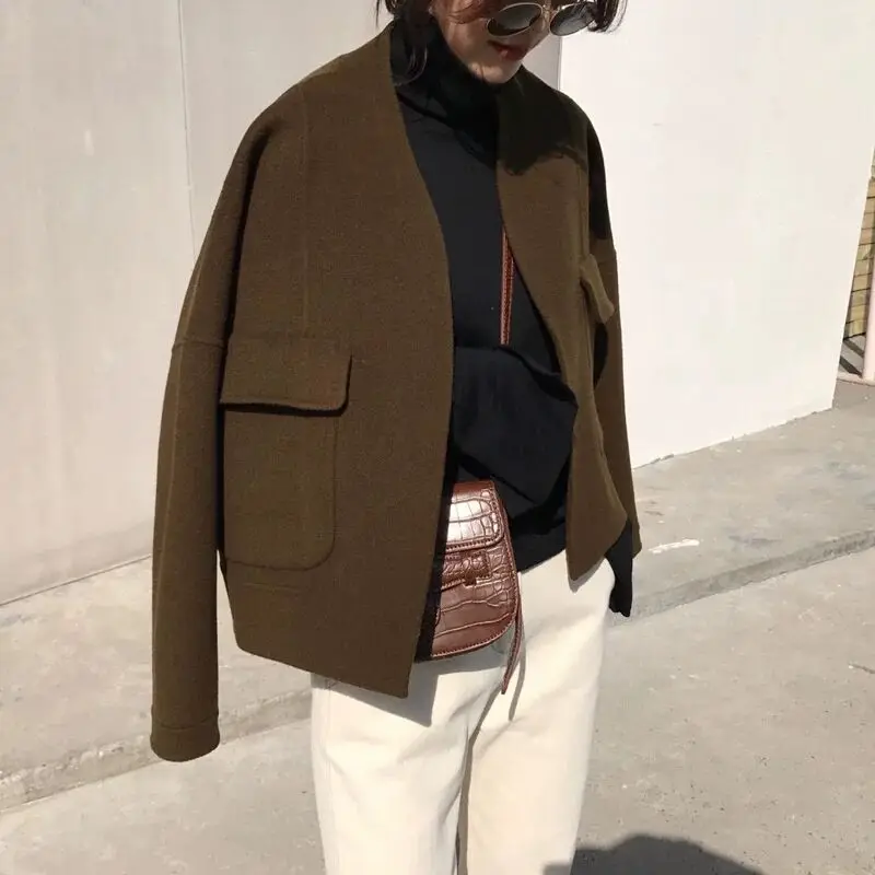 Manteau femme, Женское шерстяное клетчатое пальто с карманами, шерстяное пальто, куртка для женщин, женская утепленная верхняя одежда, куртка, пальто, chaquetas mujer