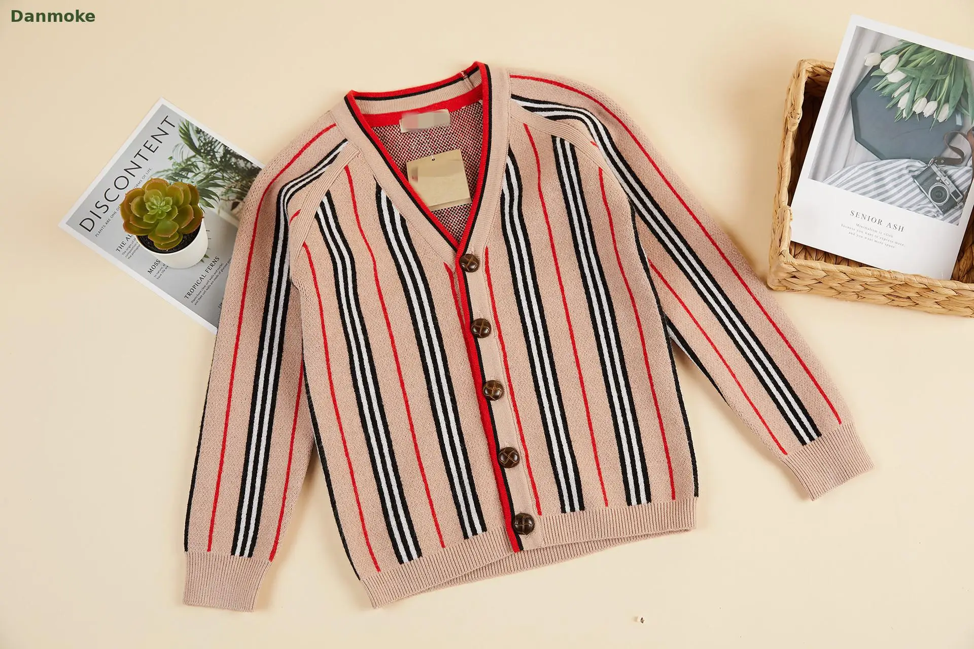 Danmoke/кашемировые свитера для мальчиков и девочек топы Детские кардиганы в