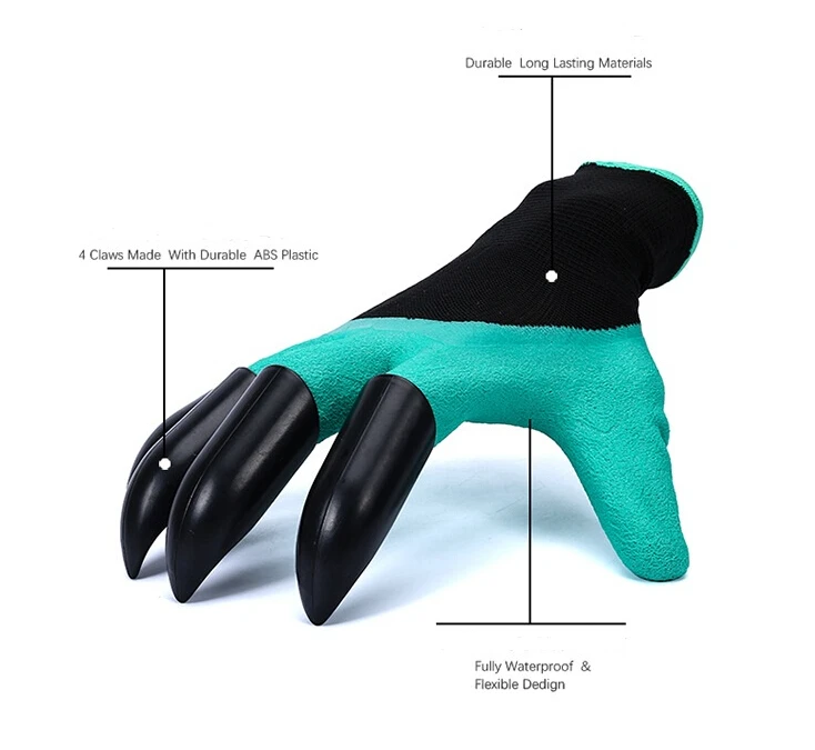 1 пара резиновых полиэфирных садовых перчаток для строителей 4 ABS пластиковые