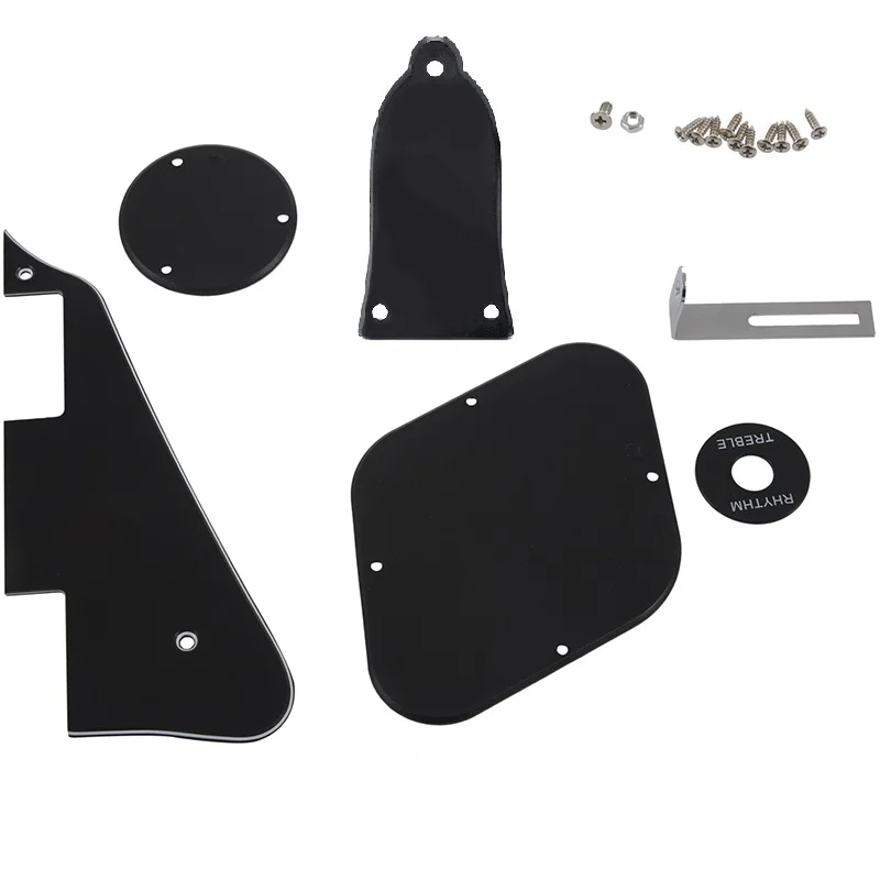1Set Black Pickguard Cavity Switch Covers Pickup Selector Plate Bracket Screws Fit Les Paul Guitar Style Kit