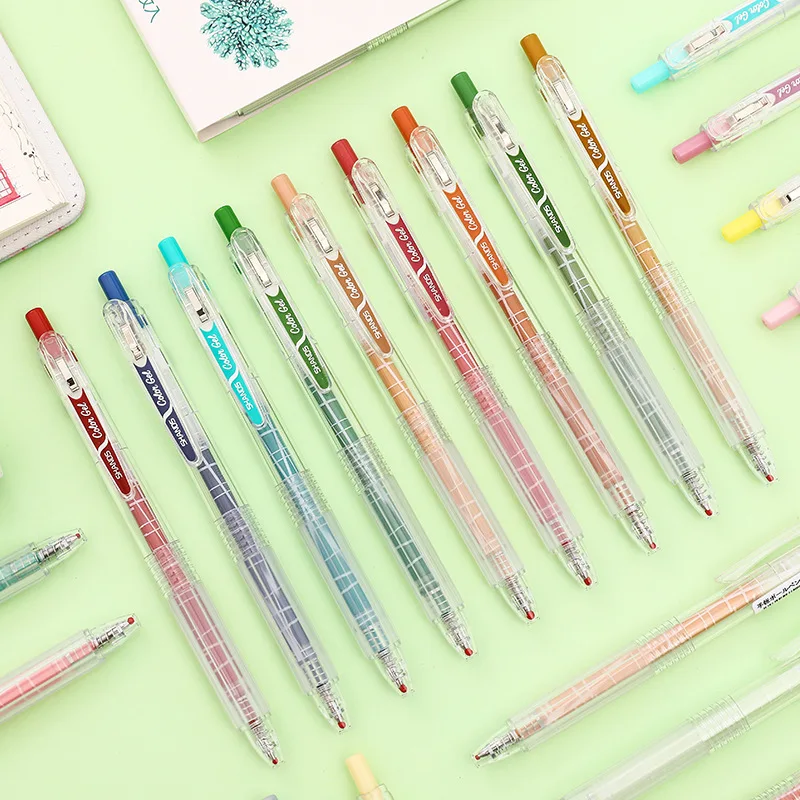 9 шт./упак. 0 5 мм Красочные Скандинавии Ретро гелевая ручка подпись Эсколар...