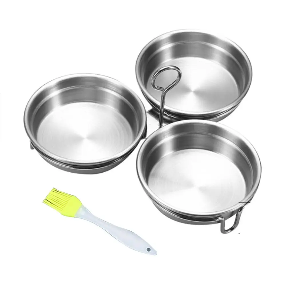 

304 Stainless Steel Mould Egg Cooker Egg Cooking Plate With Oil Brush Egg Cooking Tools Love Lunch Mold