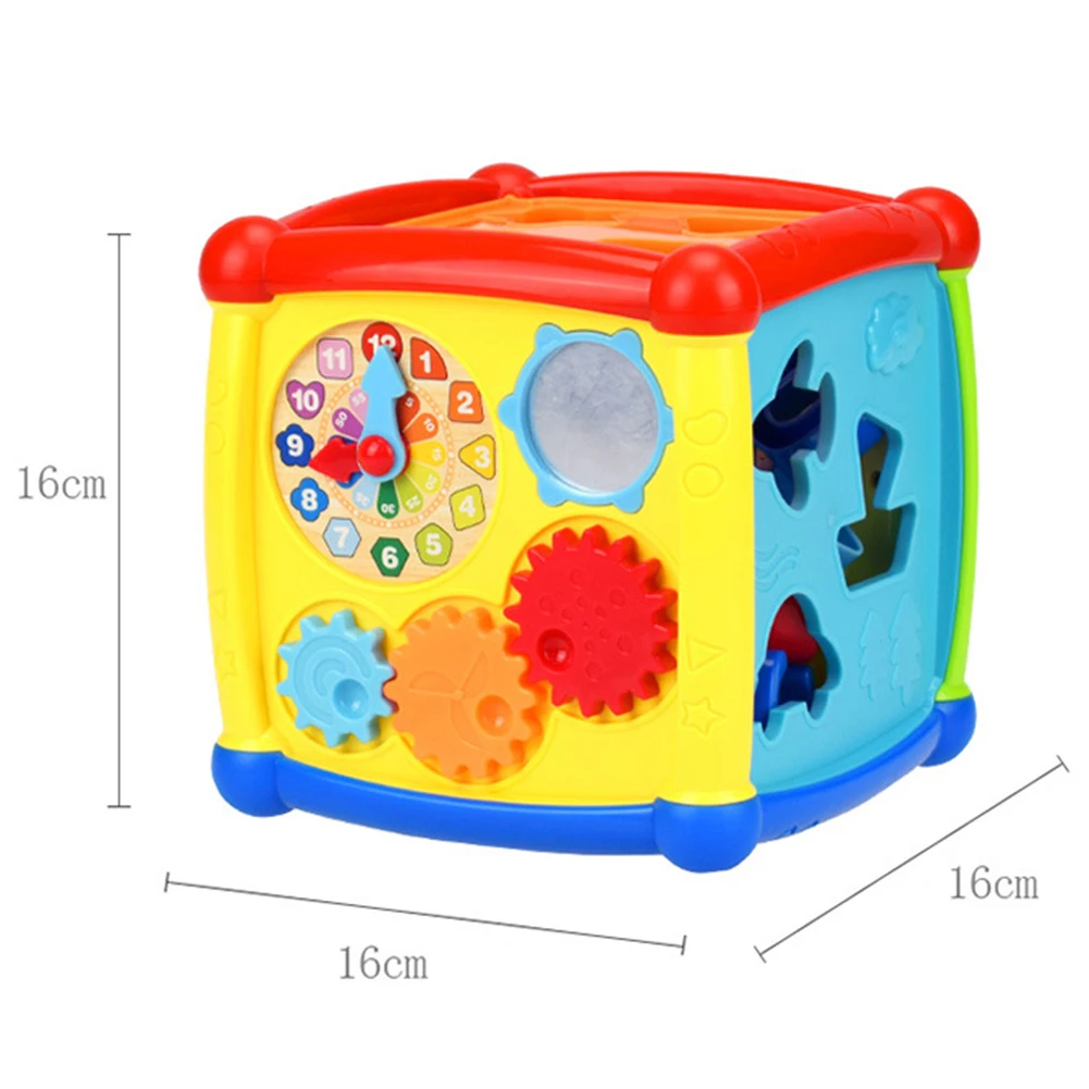 

Building Block Matching Box Hexahedron Educational Toy Multifunctional Shape Light Music Toy Children's Learning Toy