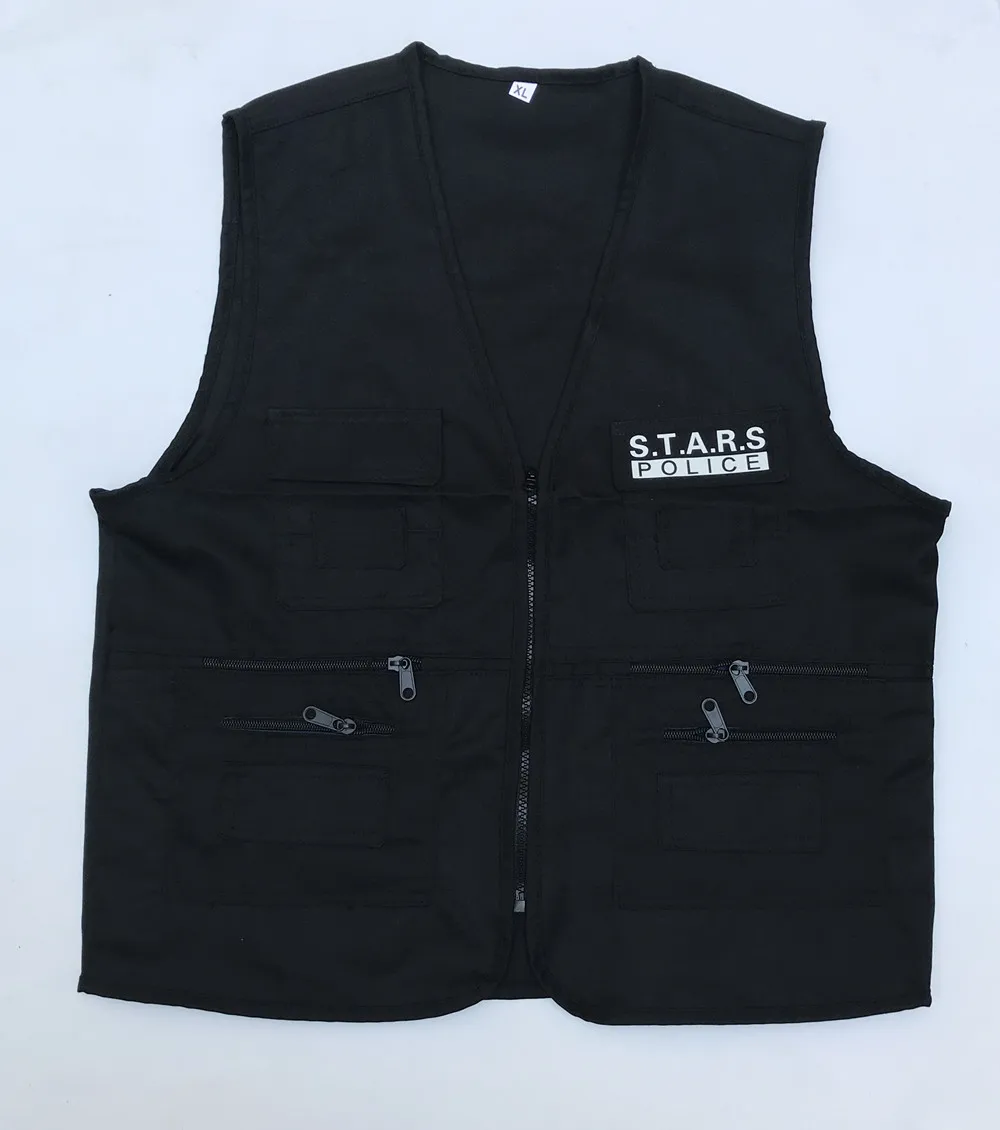 

Biohazard RPD Special Tactics And Rescue Service STARS Police Black Cotton Printed Cosplay Vest