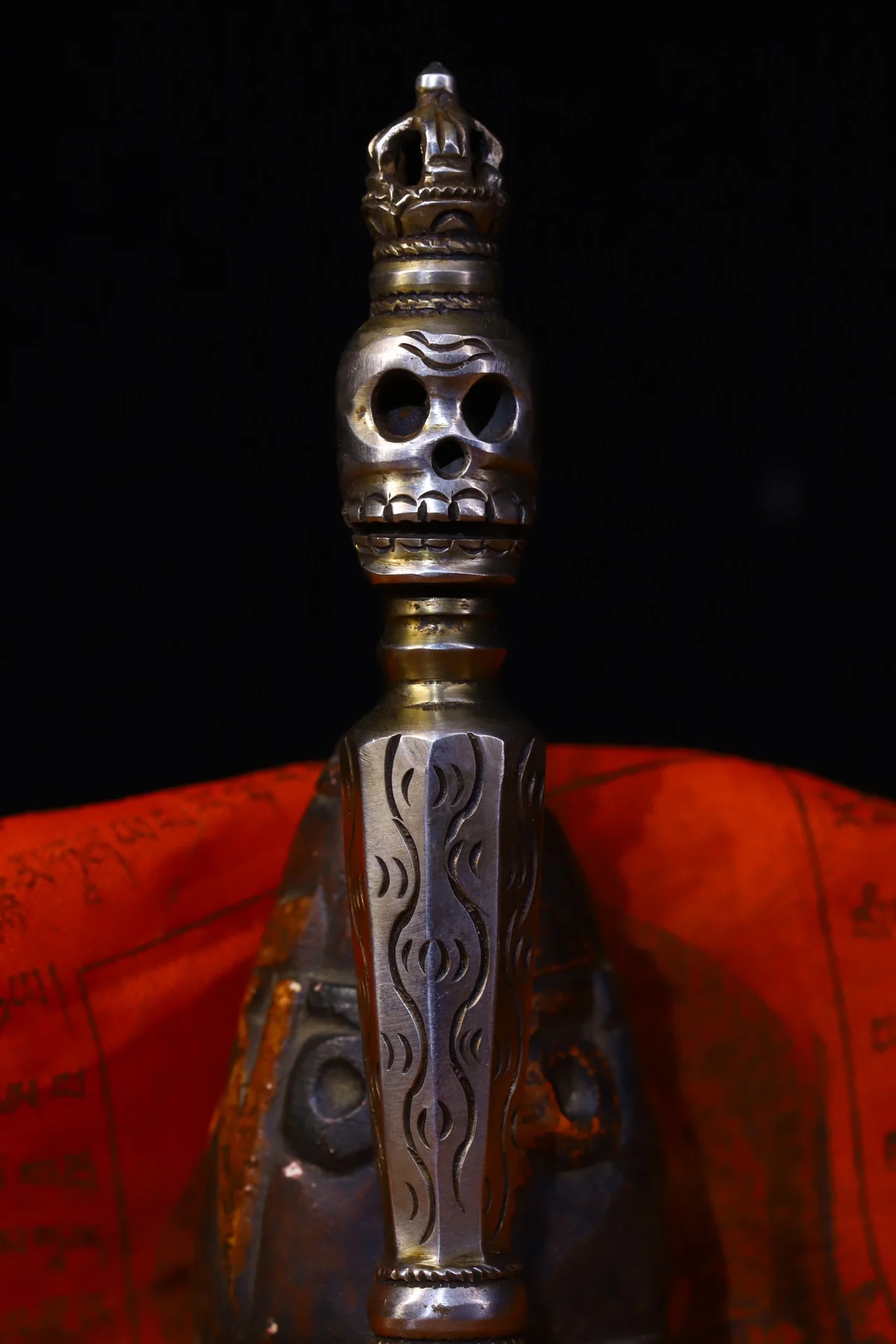 6 &quotТибетский храм коллекция старый Тианти киноварь цветок текстура голова