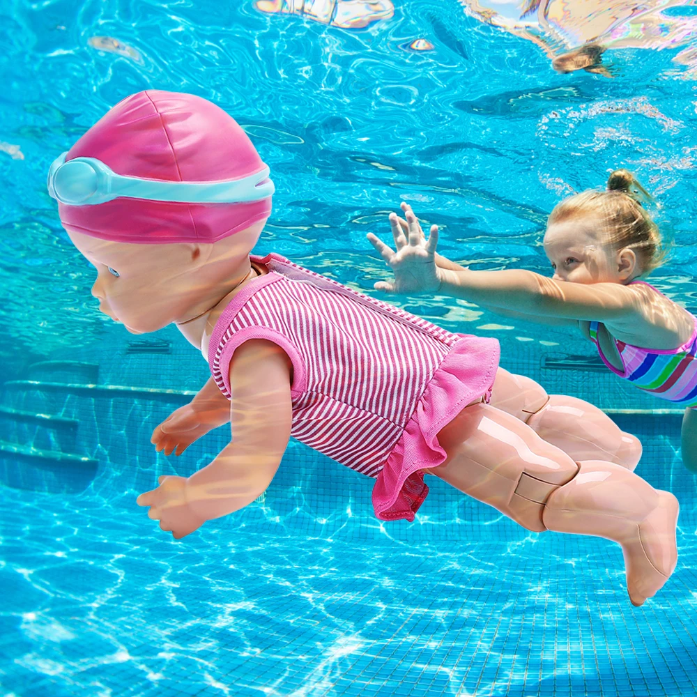 

Doll Swimming Baby Waterproof 33CM 13inch Educational Smart Electric Moving Doll Birthday Gift Toy For Girl Soft