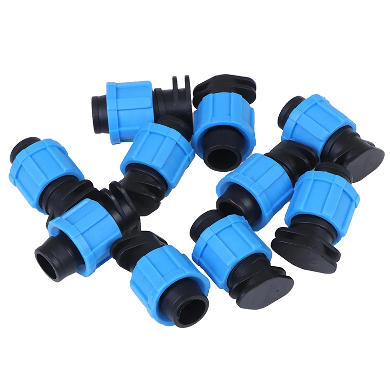 

10PCS/Lot 16mm Drip Irrigation Tape End Plug Pipe Fitting Connectors w Thread Lock for Garden Watering System Greenyhouse