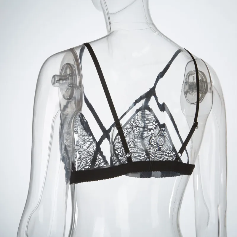 Женский бесшовный бюстгальтер с перекрестной повязкой кружевной бюстье