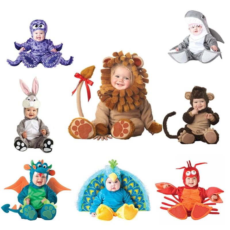 

Cartoon Animal Costumes for Baby Romper Clothes Baby Boy Cartoon Jumpsuits Baby Girl Cute Clothes