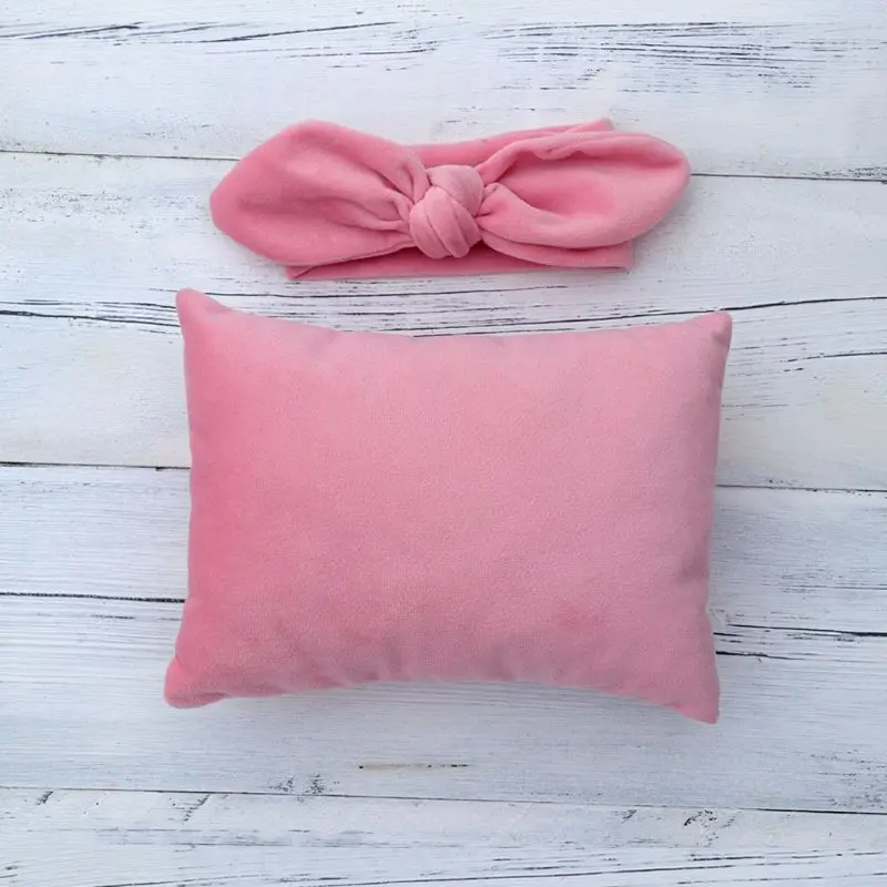 

2Pcs/Set Newborn Photography Prop Infant Headband +Pillow Set Studio Photo Shoot