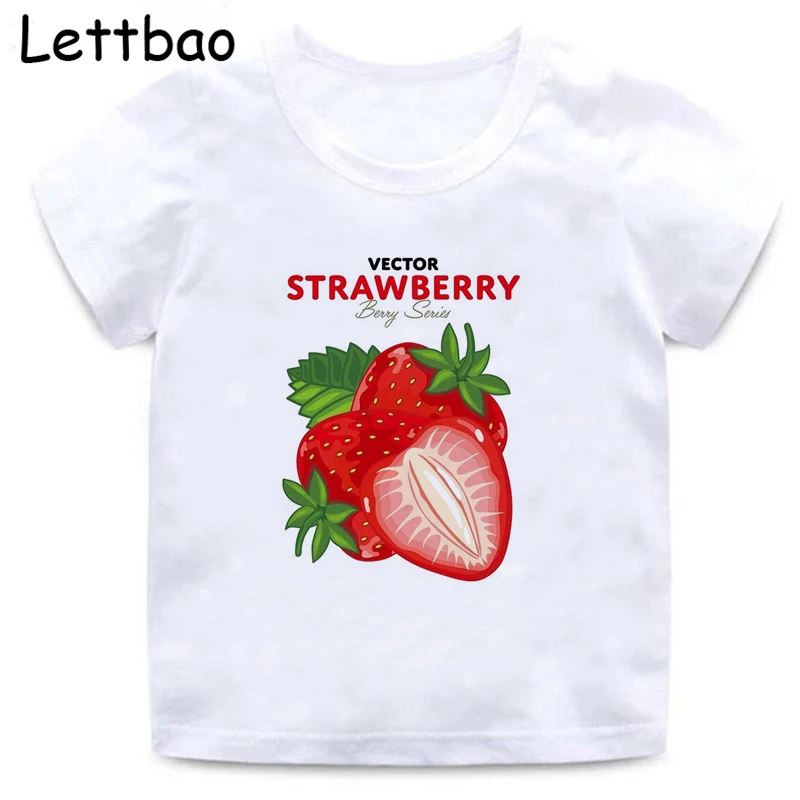 Футболка унисекс с клубничным яблоком детские летние футболки коротким рукавом