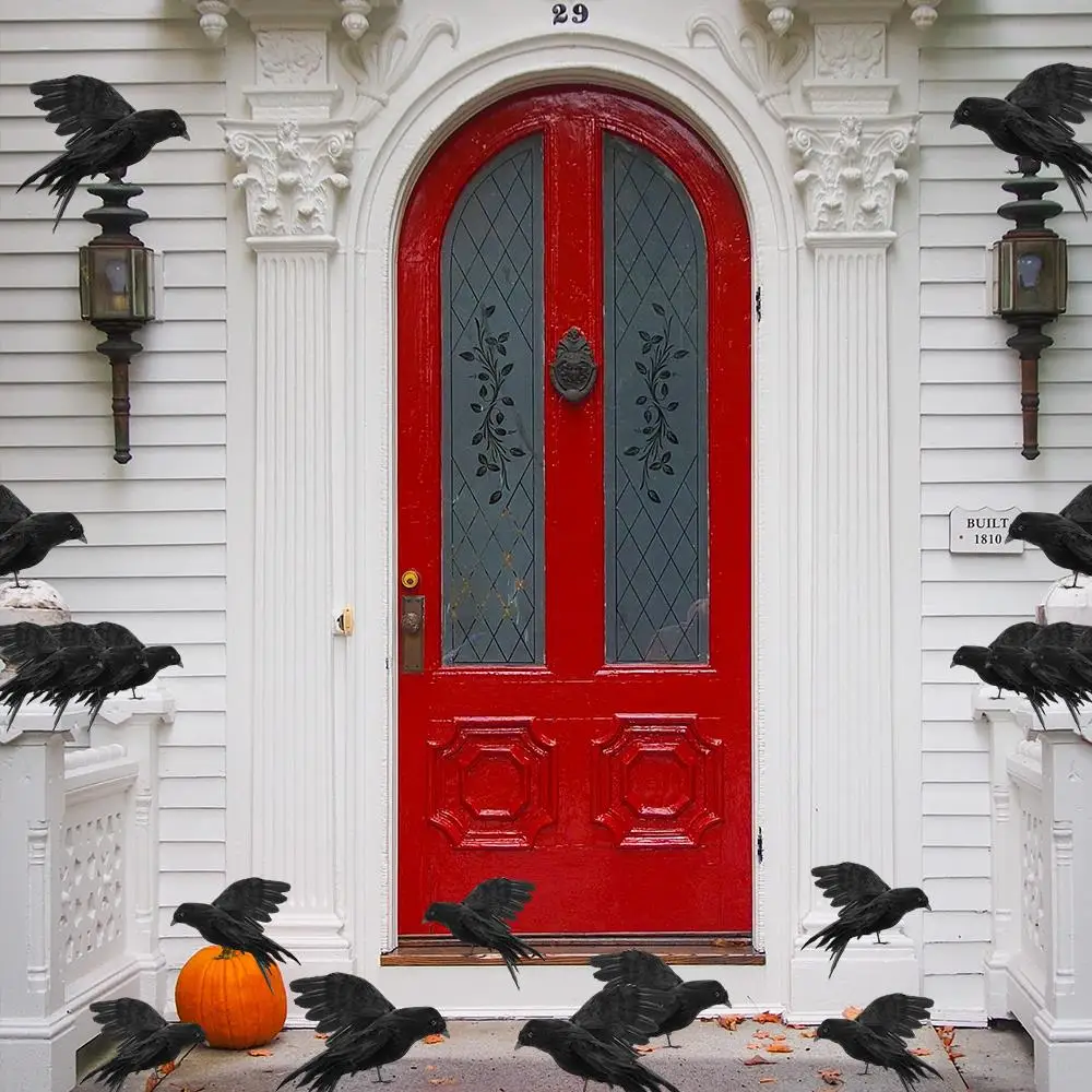 Мини Хэллоуин газон черный ворона птицы поддельные яркие искусственная