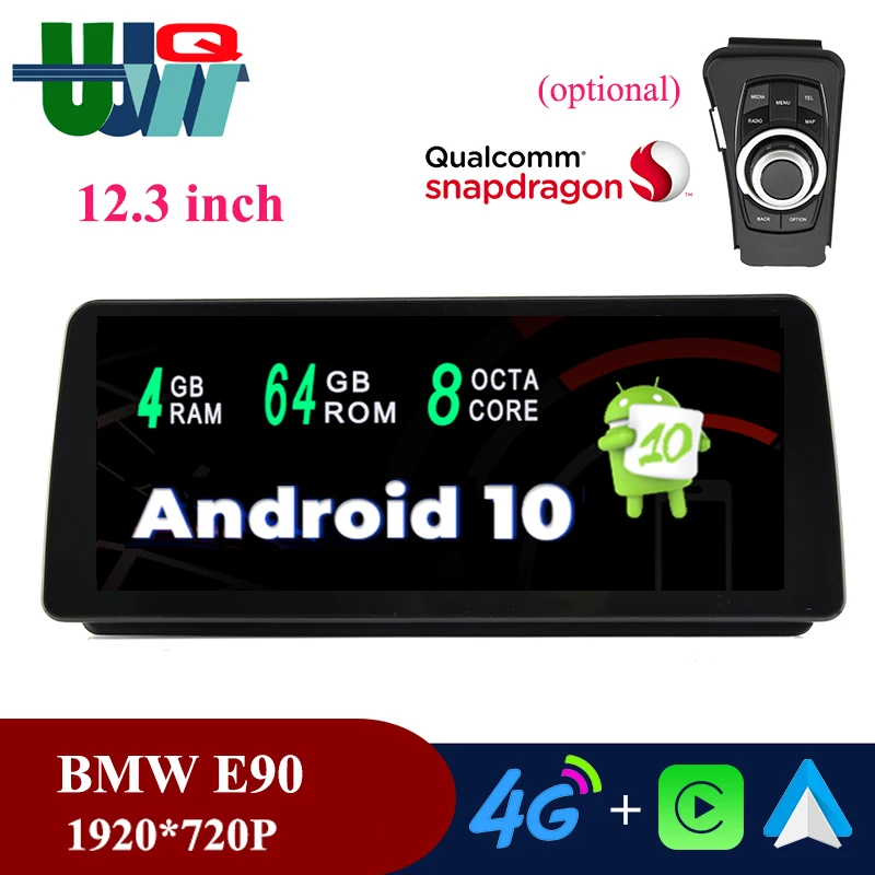 

UJQW 12.3" BMW E90 Android Carplay Car Radio 2 din Android 10.0 for BMW 3 Series E90 E91 E92 E93 BT GPS Navigation Android Auto
