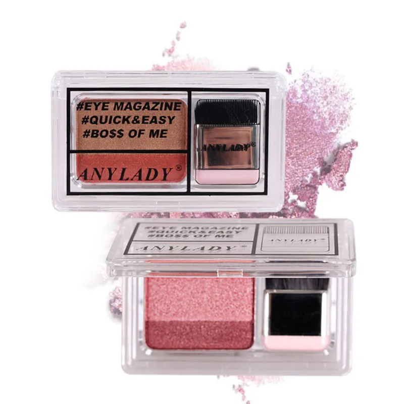 Двухцветные мерцающие тени для век Lazy долговечные водостойкие матовые с защитой