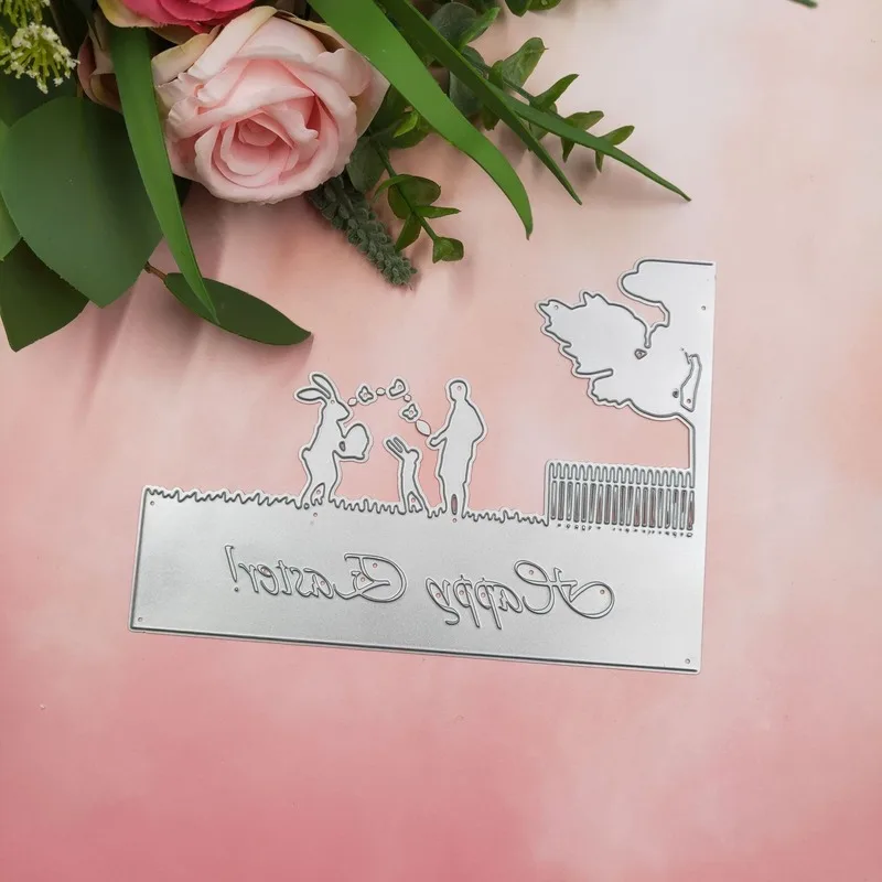 Счастливые Пасхи Вырубные штампы металлические трафареты для DIY штамп