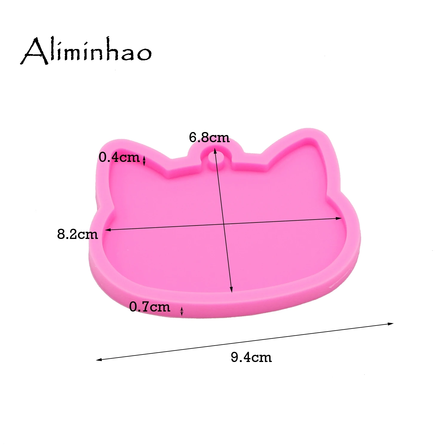DY0097 Shiny cat heads keychains mold Silicone mold Clay DIY Jewelry Making glitter epoxy Resin mould
