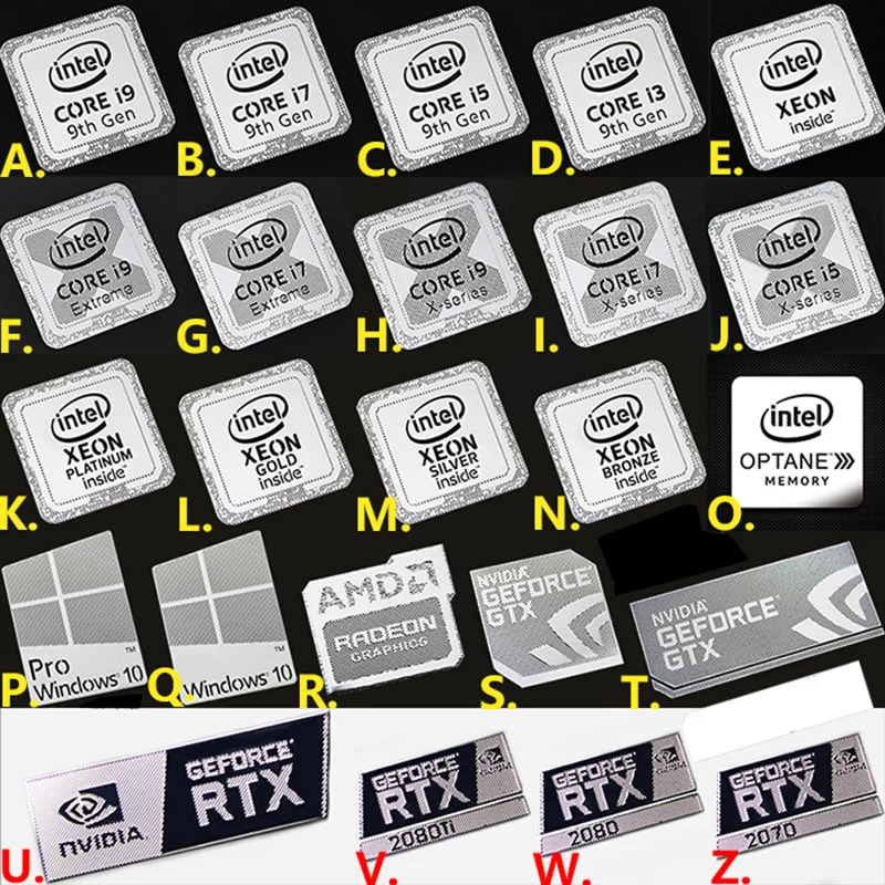 Декоративная этикетка Core I9 I7 I5 I3 процессора 9-го поколения сделай сам