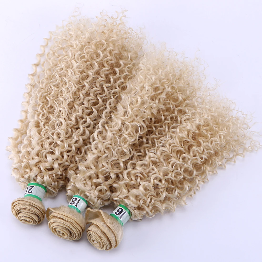 Color #613 Brown Golden 70 g/pcs Afro kinky Curly Hair Bundles Double Weft Synthetic Hair Extensions