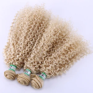 Цвет #613 коричневый, золотистый, 70 гшт., афро кудрявые, кудрявые пучки волос, двойные пряди, синтетические волосы для наращивания