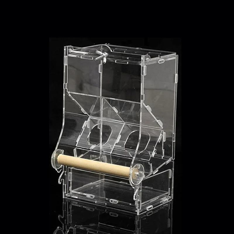 Акриловая автоматическая кормушка для попугаев устройство кормления домашних