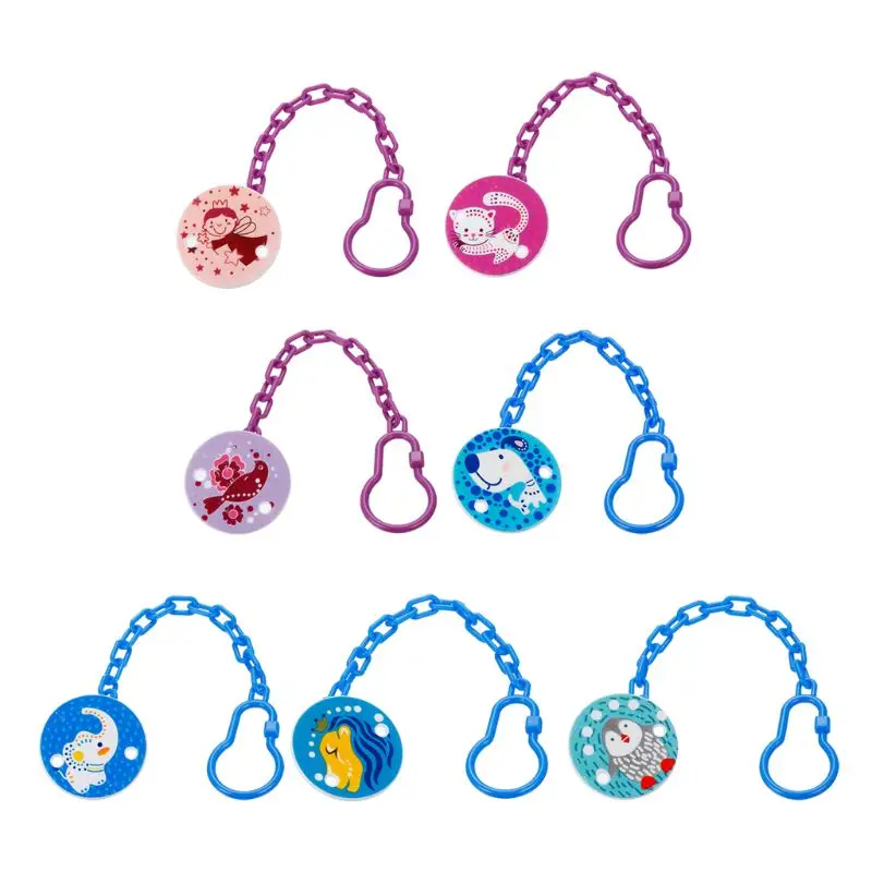 

Kids Baby Cute Chain Soothers Clip Holder Feeding Product Animal Cartoon Pacifier Anti Lost Infant Pacifier Dropship