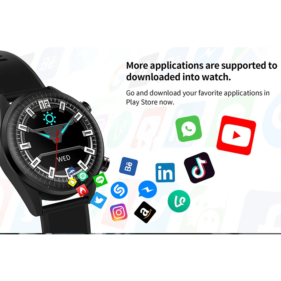 Умные часы для мужчин 4G связь Nano SIM Android smartwatch поддержка gps монитор сердечного ритма фитнес отслеживание наручные часы