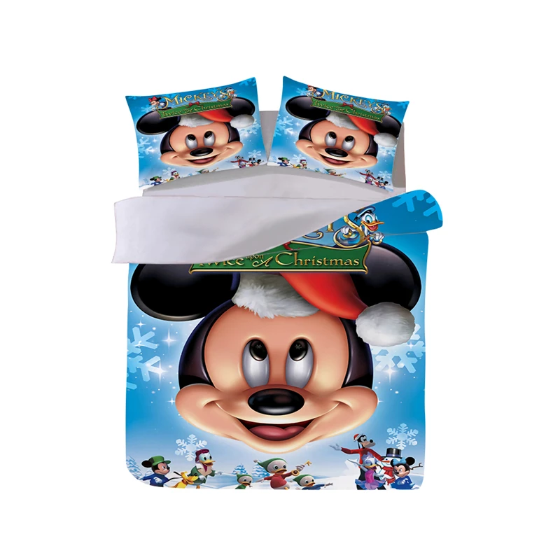 Рождественский Комплект постельного белья с рисунком Микки и Минни пододеяльник