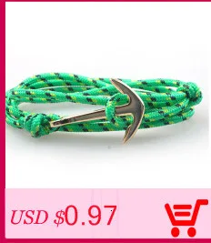 Adjustable Paracord Anchor Bracelet Woman Men Charm Bracelets Alloy Anchor Nylon Rope Chain Armband Vintage Bracelets& Bangles