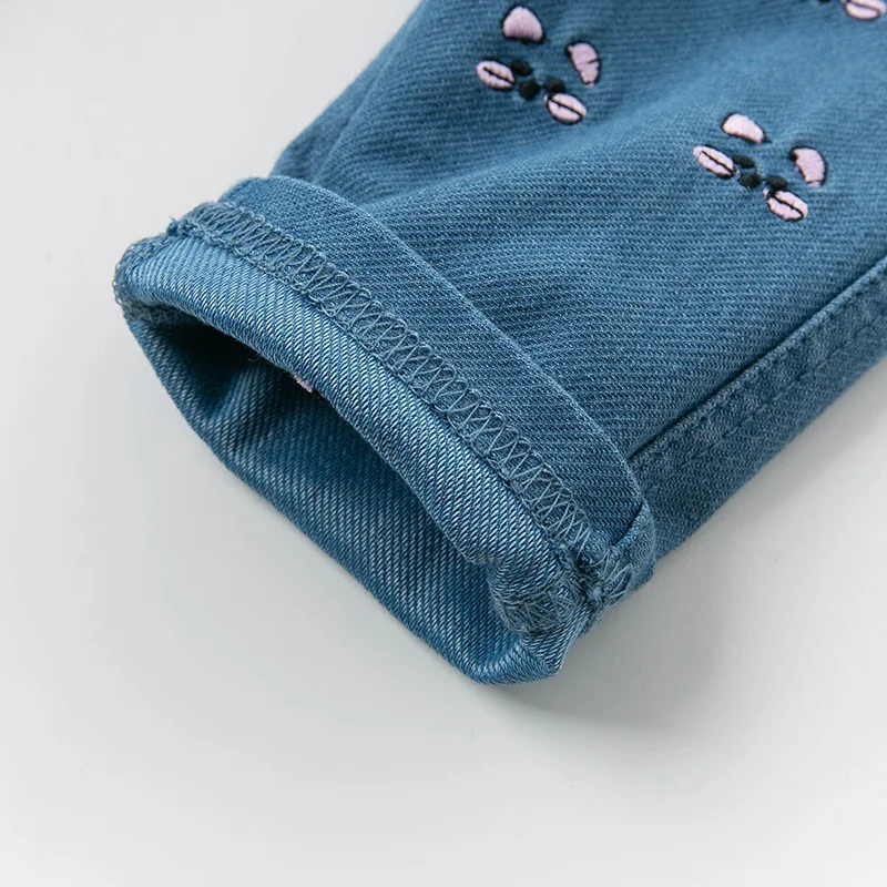 

DB12995 dave bella spring baby girls fashion cartoon pockets pants children full length kids pants infant toddler trousers