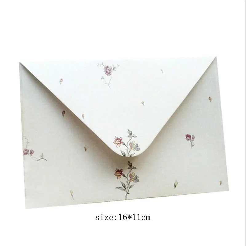 

50pcs wholesale envelope Retro Light Red Rose Elegant fresh Stationery Invitation School Office Supplier Stationery 16*11CM