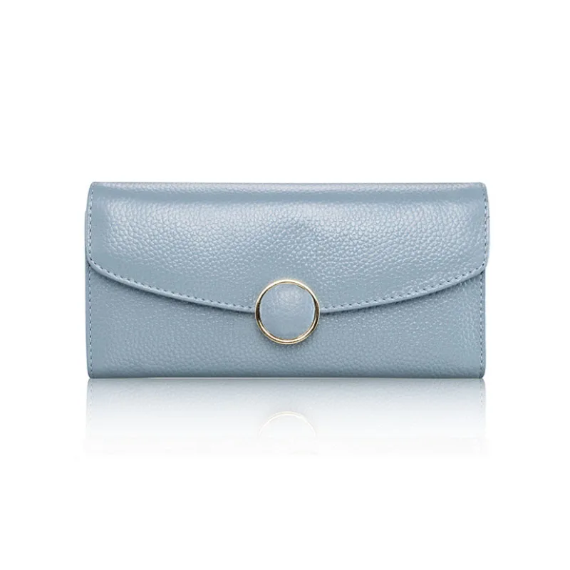 Light blue С фабрики, Новое поступление, длинный женский кошелек, высокая мода, корейский стиль, кошелек на молнии, Большая вместительная сумочка, красивая сумка для денег - Цвет: Light blue