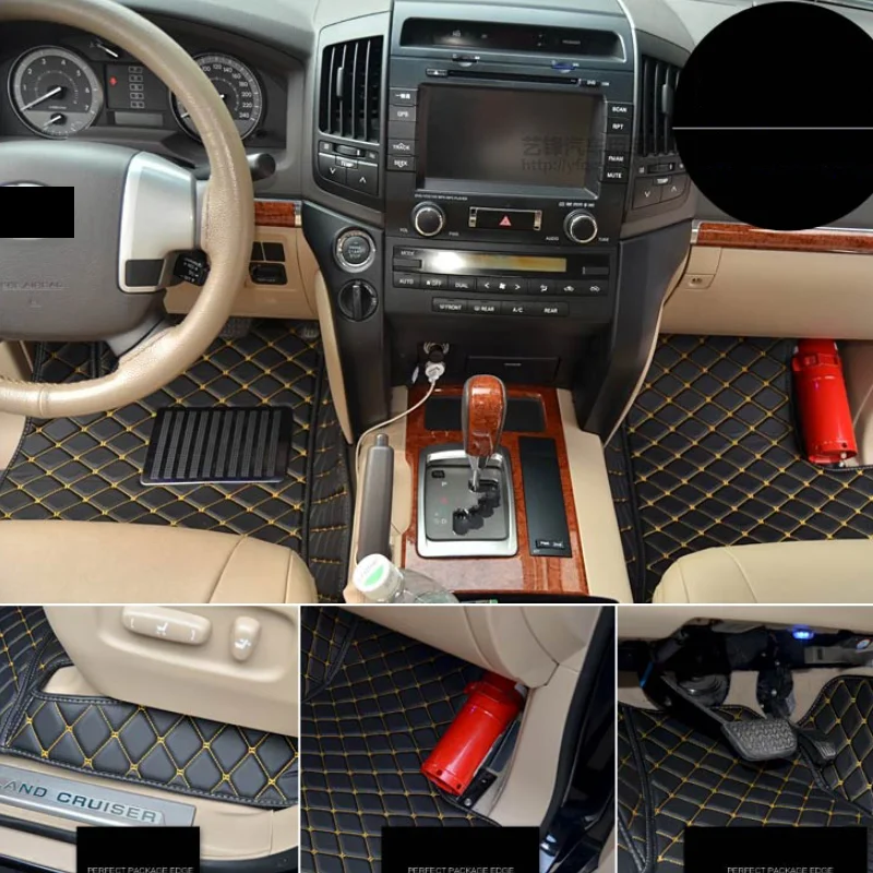 Кожаные автомобильные коврики для toyota land cruiser 2009 2010 2011 2012 2013 2014 2015 2016 2017 2018 lc200
