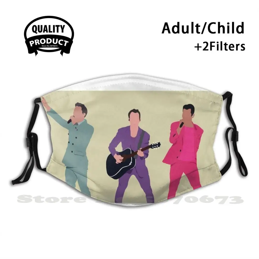 

Многоразовая маска для рта Jonas Brothers On Tour, моющаяся маска для лица с фильтром против пыли