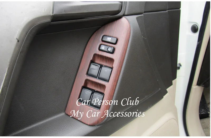 Для Toyota Land Cruiser Prado 150 2010- двери, окна, стекло, подъемный переключатель, крышка, интерьер, подлокотник, панель, отделка, АБС-пластик, автомобильные аксессуары