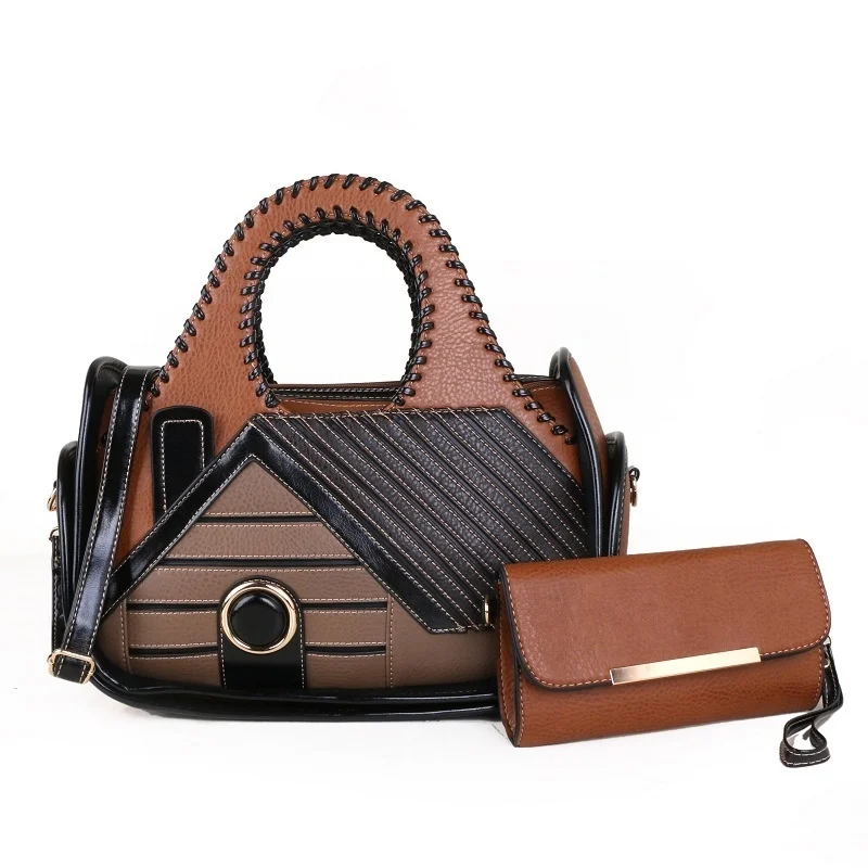 

Women's bag 2021 fashion stitching house pattern Handbag one shoulder slant across briefcase
