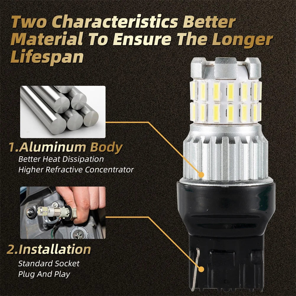 

2pcs Drviaion T20 7443 W21/5W LED Reversing Lamp Canbus Error Free 36SMD Replacement 1200ML Signal Lamp Assembly Light Accessory
