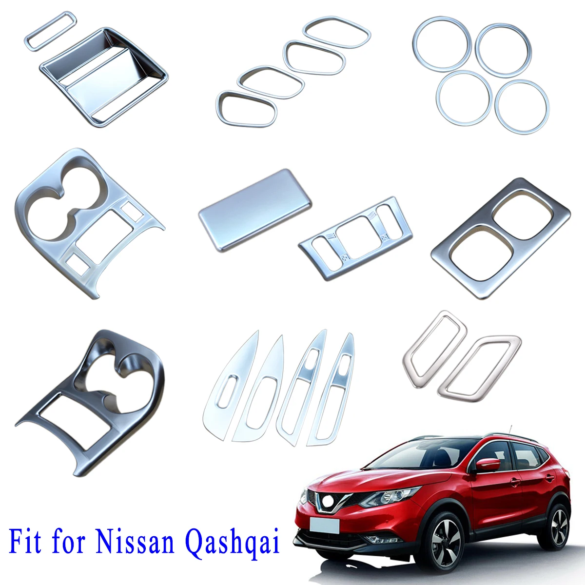 Аксессуары подходят для Nissan Qashqai J11- хромированная панель приборной панели кондиционер переключатель окна труба крышка отделка
