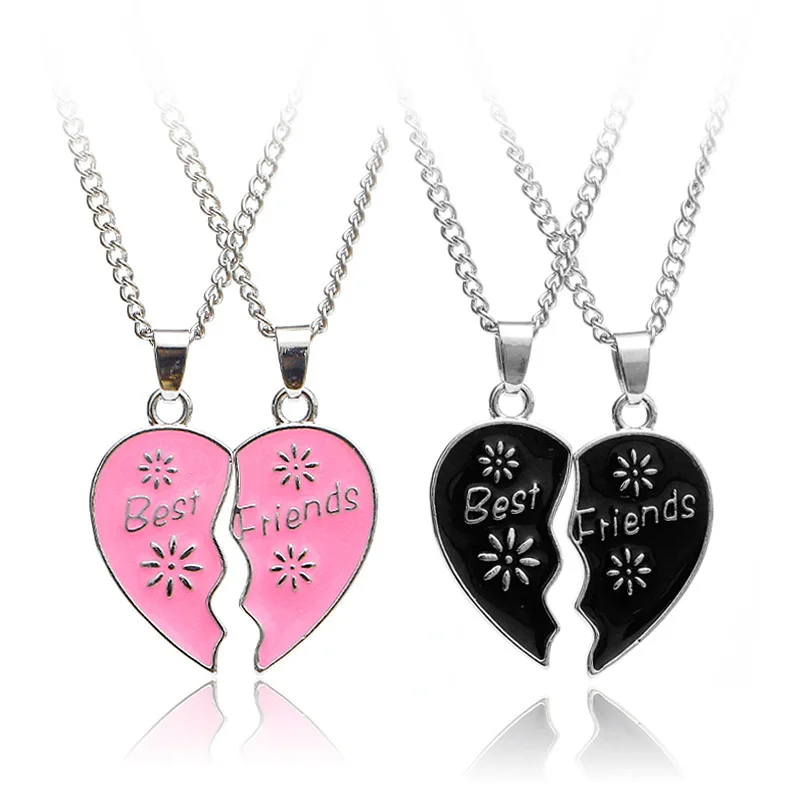 

2Pc/Set Tai Chi Best Friend Choker For Women Heart Puzzle Crown Necklaces For Couple Lover Friendship Forever Bff Jewelry 2021