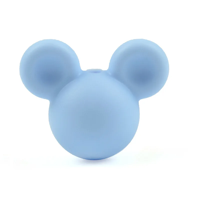 pastel blue Микки свободные силиконовые бусины BPA Бесплатно Прорезывание зубов мультфильм сделать для пищевого качества бусы ожерелье силиконовый Прорезыватель для зубов из бусин безопасная игрушка для ребенка - Цвет: pastel blue