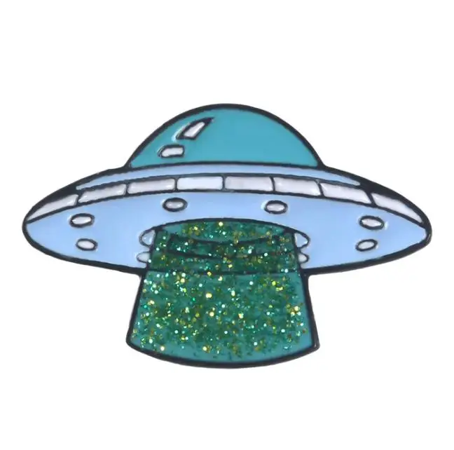B Индивидуальная Металлическая Булавка Милая новая UFO Капли мультфильм эмаль броши значок для женщин - Окраска металла: B