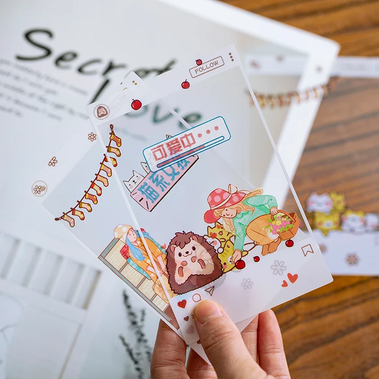 8 упак./лот mu Yu серии креативное Украшение DIY memo pad ПЭТ наклейки