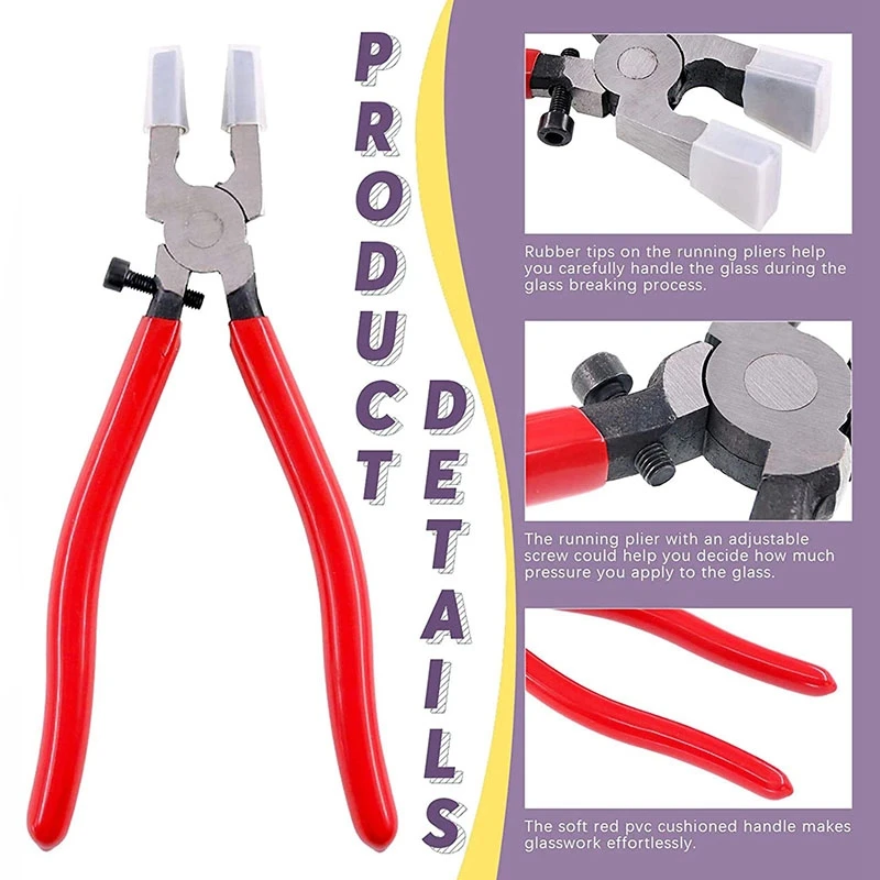 

4 Colors Key Fob Hardware with 1Pcs Key Fob Pliers Glass Running Pliers Tools with Jaws for Key FobHardware Install 25mm