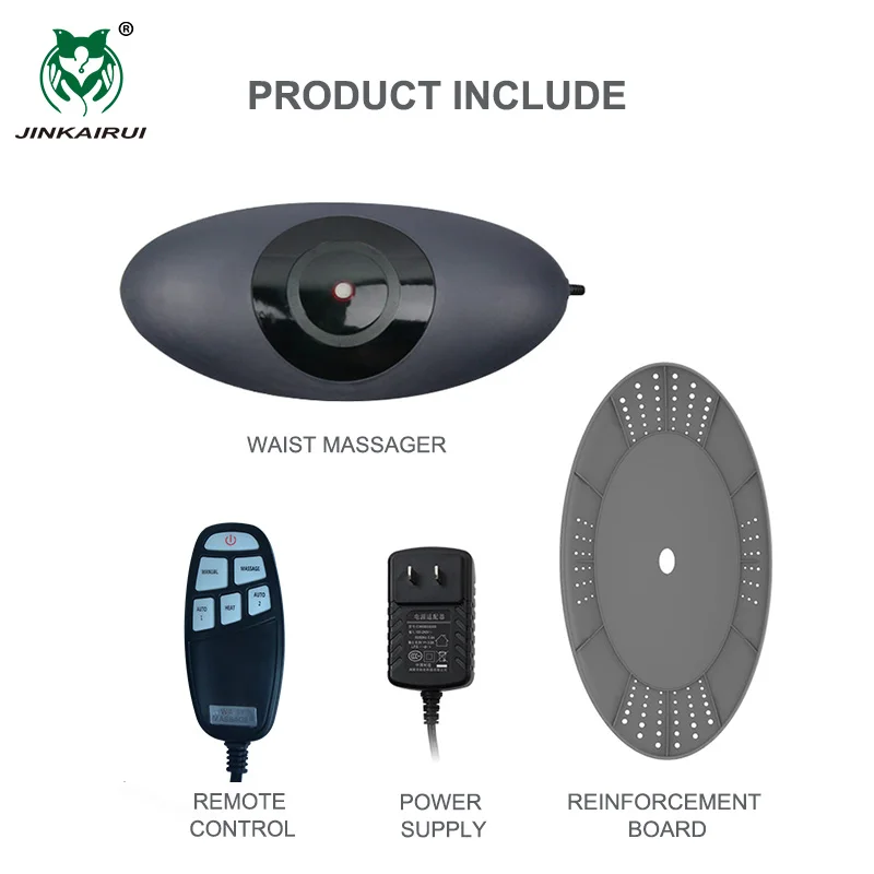 W1-Black Jinkairui массажер для шеи в спине Электрический массажер для снятия боли с тепловым вибратором лучший подарок для мужчин и женщин для папы и мамы подарок на Рождество и День святого Валентина - Цвет: W1-Black