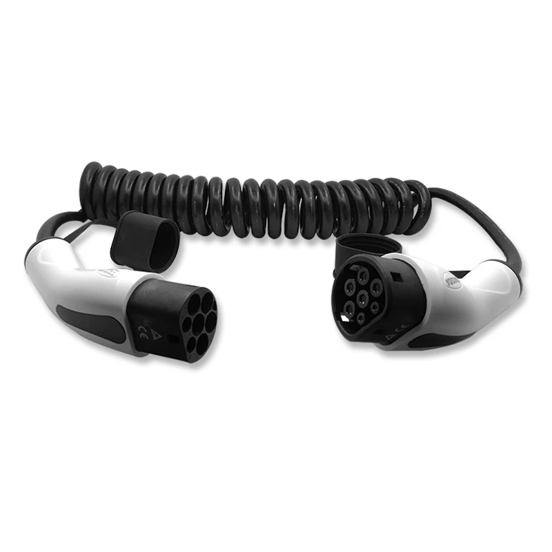 売る Tuv認証32A単相タイプ2からタイプ2 Ev充電スパイラルケーブル