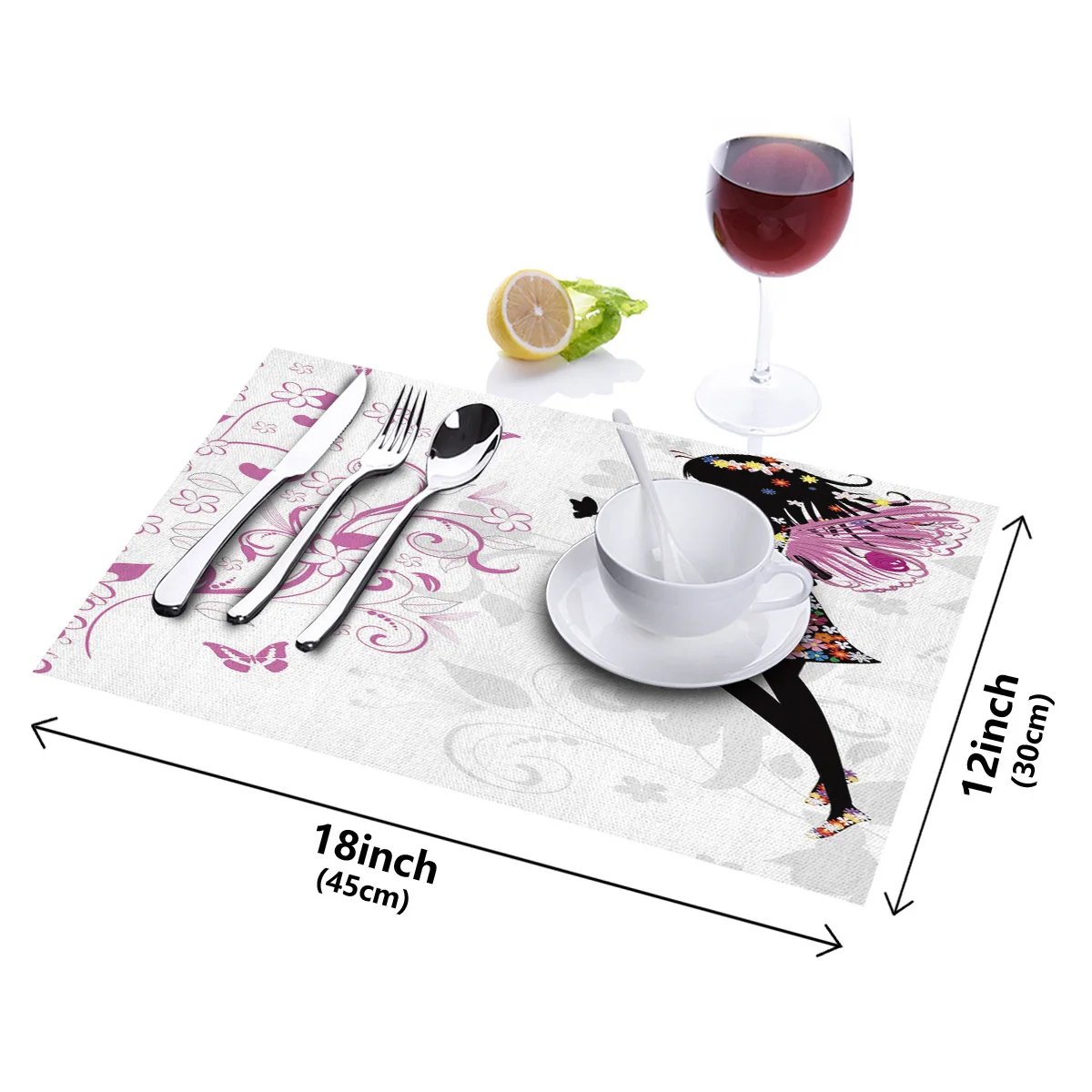 Flower And Girl Pattern Table Mat Kitchen Decoration Placemat Napkin For Wedding Dining Accessories | Дом и сад