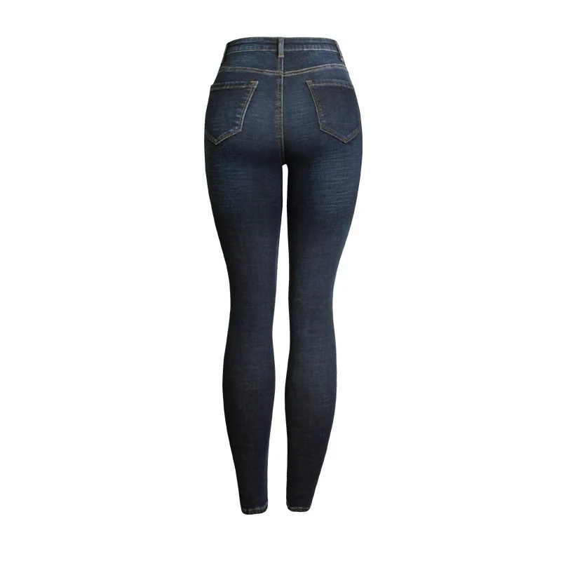 Джинсы женские с завышенной талией Винтажные эластичные брюки-карандаш из