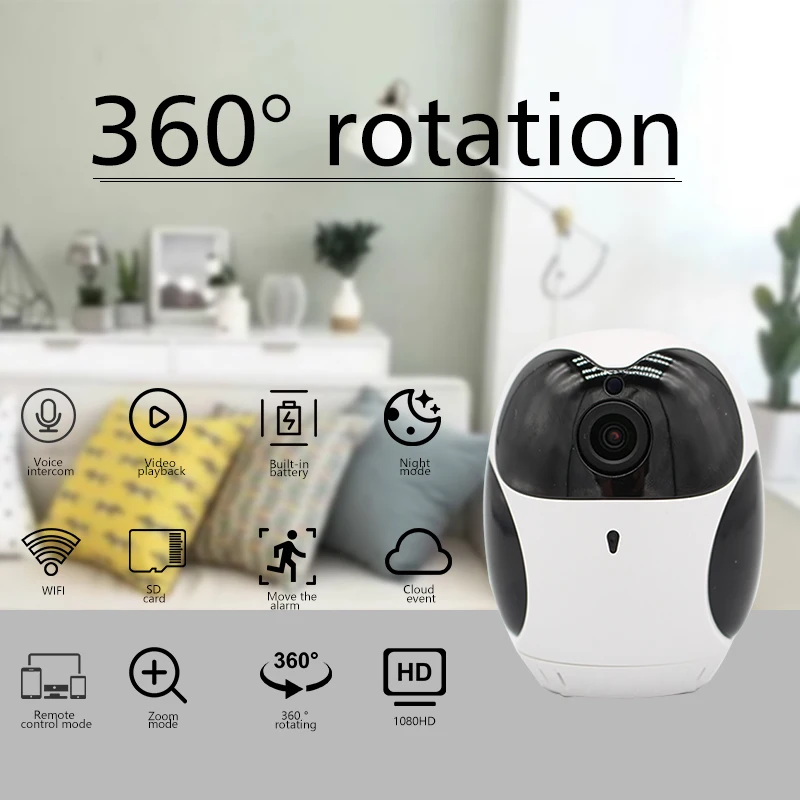 

IP-камера V380 PRO, 360 °, Интеллектуальный беспроводной мониторинг, встроенный аккумулятор, 1080P HD, камера видеонаблюдения, мобильный телефон пуль...